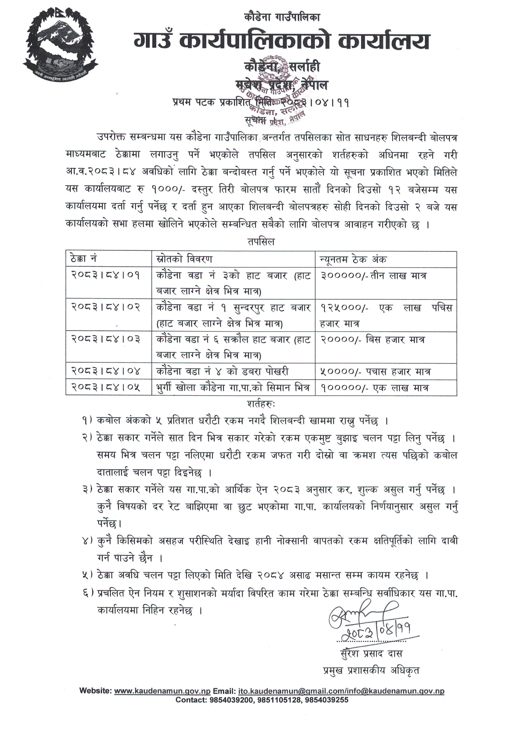 thekka notice 83-84